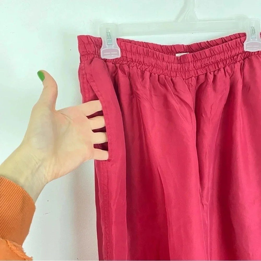 Vintage 80s 90s Silk Windbreaker Sweat Suit Jacket Pants Large Red Quilted - Picture 8 of 16